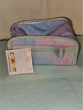 Conair Cosmetic Bag – Holographic Pastel Makeup Organizer Travel Pouch
